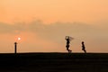 Happy kids silhouettes Royalty Free Stock Photo