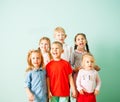 Happy kids singing song together at kindergarden Royalty Free Stock Photo