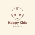 Happy Kids Toddler Babies Logo Vector