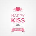 Happy Kiss Day. April 13. Vector illustration, flat design