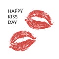 Happy kiss day. lips pomade Vector Royalty Free Stock Photo