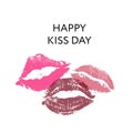 Happy kiss day. lips pomade Vector Royalty Free Stock Photo