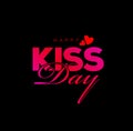 Happy Kiss Day vector post. Kiss day typography