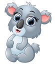 Happy koala cartoon isolated on white background Royalty Free Stock Photo