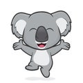 Happy koala jumping
