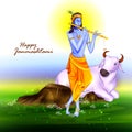 Happy Krishna Janmashtami background