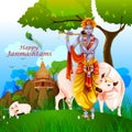 Happy Krishna Janmashtami background