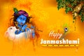 Happy Krishna Janmashtami festival Background of India Royalty Free Stock Photo