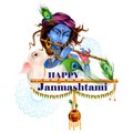 Happy Krishna Janmashtami festival Background of India Royalty Free Stock Photo