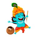 Funny cartoon character Lord Krishna Royalty Free Stock Photo