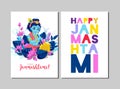 Happy Krishna Janmashtami greeting card. Janmashtami celebration