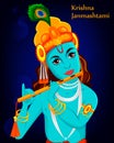 Happy Krishna Janmashtami greeting card