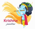 Happy Krishna Janmashtami greeting card