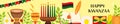 Happy Kwanzaa banner. African American holiday festival template for your design with kinara. Vector illustration. Royalty Free Stock Photo