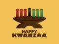 Happy Kwanzaa Sign with kinara candlestick vector Royalty Free Stock Photo