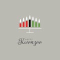 Happy kwanzaa card template with seven candles