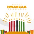 happy kwanzaa celebration poster template vector