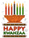 Happy Kwanzaa greetings for celebration of African American holiday festival harvest