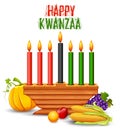 Happy Kwanzaa greetings for celebration of African American holiday festival harvest