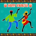 Happy Kwanzaa greetings for celebration of African American holiday festival harvest