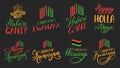 Happy Kwanzaa hand lettering, drawn set in vector Royalty Free Stock Photo