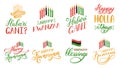 Happy Kwanzaa hand lettering, drawn set in vector Royalty Free Stock Photo