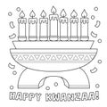 Happy Kwanzaa Kinara Coloring Page for Kids