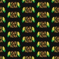 Happy Kwanzaa. Seamless pattern. Traditional Kwanzaa symbols. Print for textile, wallpaper, covers, surface. Retro stylization.