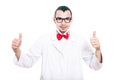 Happy lab geek thumbs up Royalty Free Stock Photo