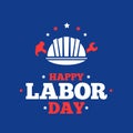 Happy labor day america emblem design