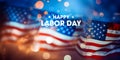 Happy labor day American design background. American flag with bokeh background Royalty Free Stock Photo