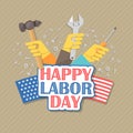 Happy Labor day american. Flat illustration