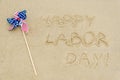Happy Labor day background on the beach Royalty Free Stock Photo