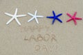 Happy Labor day background on the beach Royalty Free Stock Photo