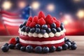 Happy Labor Day. cake of independence day. 4th of july background