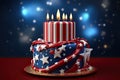 Happy Labor Day. cake of independence day. 4th of july background