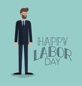 Happy labor day card with businessman Royalty Free Stock Photo