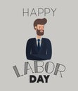Happy labor day card with businessman Royalty Free Stock Photo