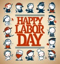 Happy labor day card design, vector illustration