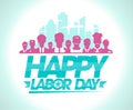 Happy labor day card vector design template Royalty Free Stock Photo