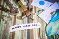 Happy Labor day concept for greeting card or background. Royalty Free Stock Photo