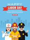 Happy Labor day design concept flat banner Royalty Free Stock Photo