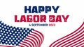 happy labor day design, with september 4 american flag theme and unique font, editable vector