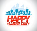 Happy labor day design with workers. Royalty Free Stock Photo