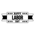 Happy labor day emblem in black and white