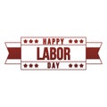 Happy labor day emblem red lines