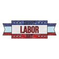 Happy labor day emblem scribble