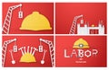 Happy Labor day of every country of the world. Bundle of template design for banner, poster, cover, advertisement, website. Vector