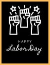 Happy Labor Day Freedom Hand Concept Banner.