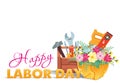 Happy Labor day greeting card